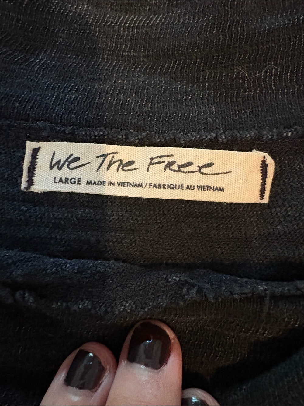 We The Free Washed Black Off-Shoulder Long Sleeve Top - Picture 2 of 7
